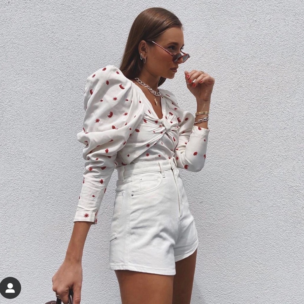 WeWoreWhat White Denim Shorts